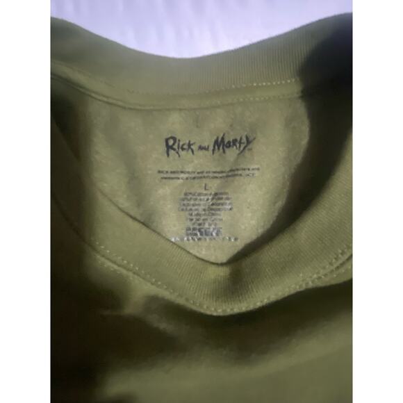Men's Olive Green Rick and Morty UFO Graphic Sweatshirt, Sz L NWOT - Picture 5 of 5